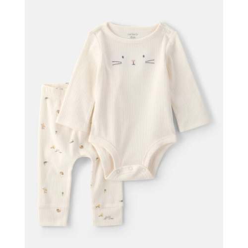 Baby 2-Piece Easter Bunny Rib Tee & Pant Set - Cream | Carter's