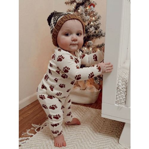 Organic Waffle 2-Piece Set, Bear Paw
