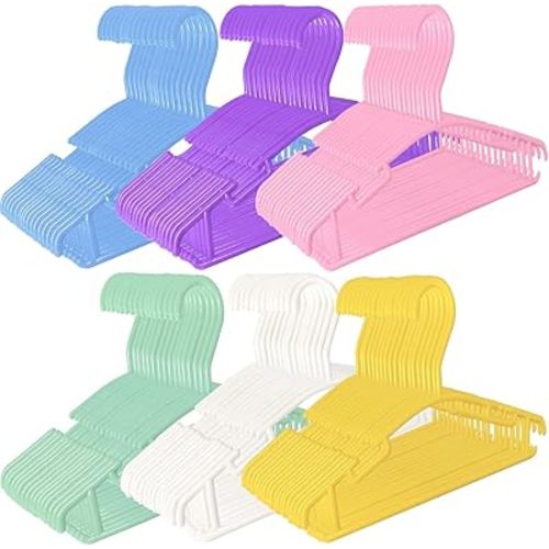 GoodtoU Baby Hangers 100 Pack Multicolor Kids Plastic Hangers Toddler Infant Clothes Hanger Childrens Hanger for Clothes