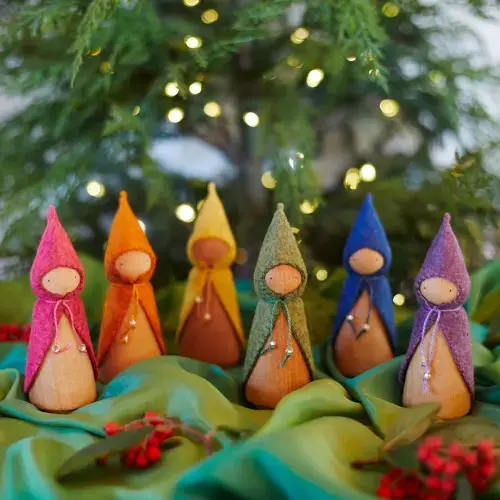 Set of 6 Rainbow Gnomes – Sarah's Silks