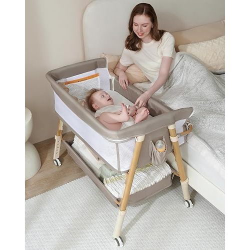 3-in-1 Baby Bassinet Bedside Sleeper Baby Crib for Newborn to 6 Months