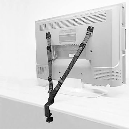 JOLIRSBOX Child Proof TV Safety Straps- TV Earthquake Strap Furniture Anchors Work for Baby Proofing Secures to TV Stand and Walls,Heavy Duty Metal Plate, Adjustable Strap, No Plastic Parts