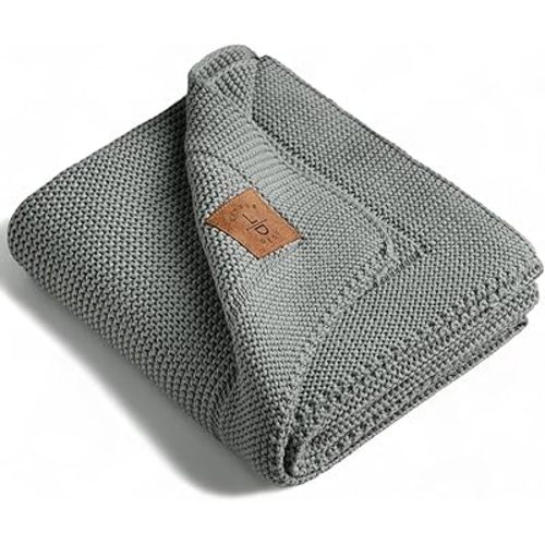 100% Organic Cotton Baby Knitted Blanket for Girls/Boy Green 30"x40"-Swaddle and Receiving Blankets Neutral-Soft Toddler, Crib, Stroller, Newborn Baby Blanket for Nursery, Made in Turkey