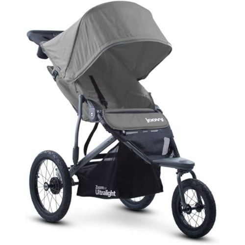Joovy Zoom360 Ultralight Jogging Stroller Featuring High Child Seat, Shock-Absorbing Suspension, Extra-Large Air-Filled Tires, Parent Organizer, Air Pump, and Easy One-Hand Fold (Charcoal)