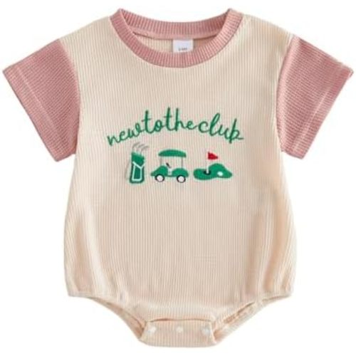 Sasaerucure Newborn Infant Baby Boy Girl Golf Short Sleeve Romper New To The Club Bubble Outfit Summer Jumpsuit Clothes
