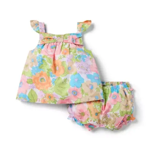 Baby White Floral Baby Floral Bow Matching Set by Janie and Jack