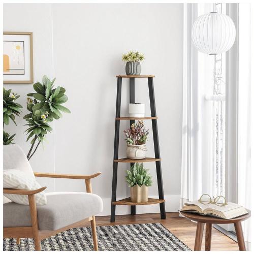 Four-Tiered Corner Bookshelf