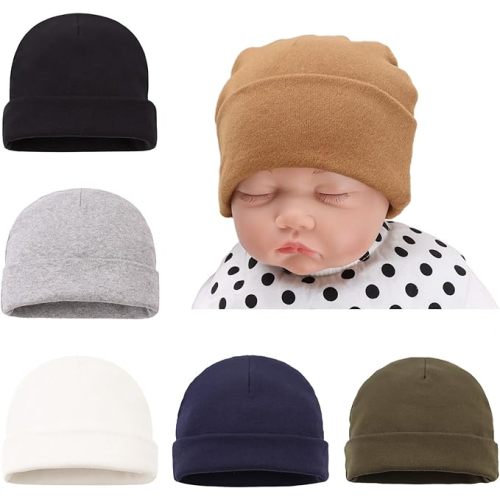 Bamery Cotton Baby Girl Hat Preemie Boys Beanie Newborn Hospital Hats Winter Infant Hats for Girls (6PACK-C, 0-6 Months)