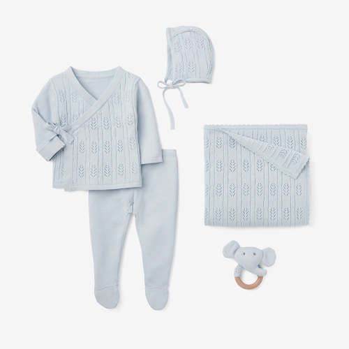 Cloud Blue Baby Layette Set w. box – Elegant Baby