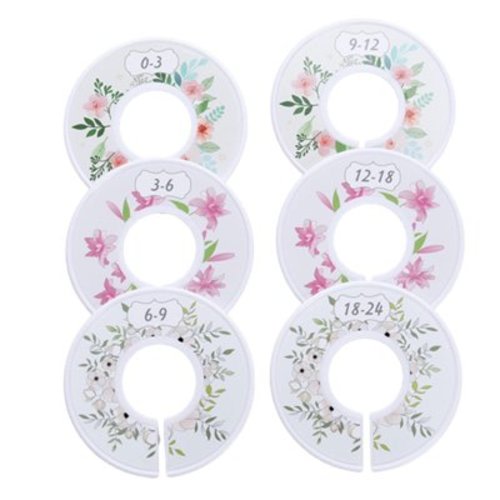 Piwvid Round Baby Size Closet Dividers, 6PCS Baby Hangers with Size Dividers,Baby Clothes Dividers for Closet,Baby Closet Size Dividers for from Newborn to 24 Months, Suitable for Home, Nursery