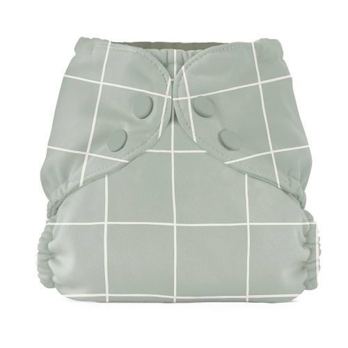 Esembly Cloth Diaper Cover - Reusable Swim Diaper, Waterproof, Breathable - Adjustable Outer Layer Over Absorbent Inner for Blowout Protection - Lattice, Size 1 (7-17lbs)