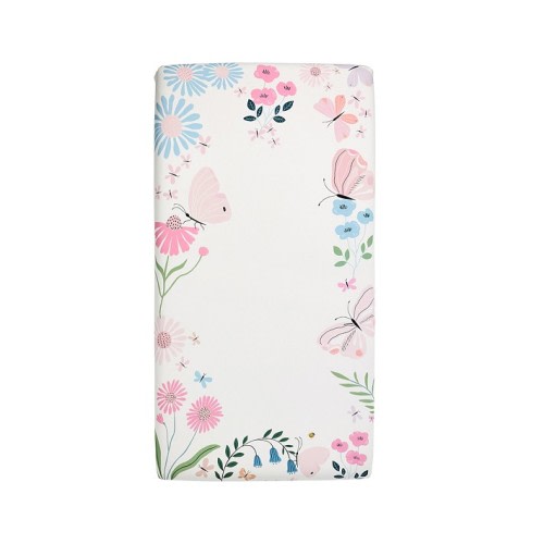 Wildflower Butterfly Picture Perfect Organic Crib Fitted Sheet