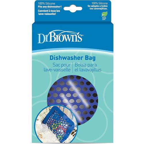 Dr. Brown's 100% Silicone Baby Bottle Dishwasher Bag with Adjustable Sizing for Small Parts,Bottle Nipples,Breast Pump Accessories and Pacifiers