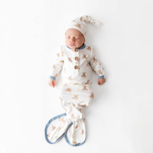 Knotted Gown with Hat Set in Teddy Bear