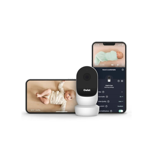 Owlet Cam Smart Video Baby Monitor with Video Camera and Audio - Secure WiFi, 1080p Night Vision, Customize Cry, Sound and Motion Alerts, 2-Way Audio, Mounting kit