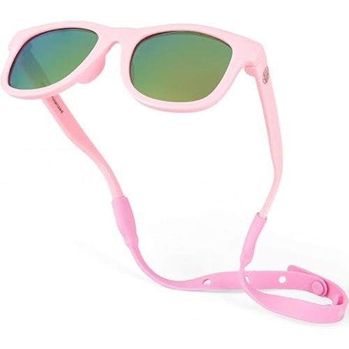 Polarized Baby Sunglasses With Strap - Unbreakable Flexible Infant Sunglasses For Toddlers Newborns 0-24 Months