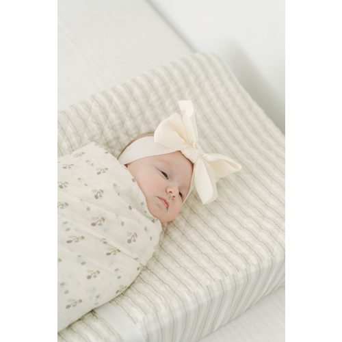 Avery Organic Cotton Change Pad Cover (Stripe) - Crane Baby
