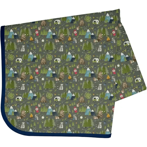 BapronBaby Camping Bears Splash Mat - Waterproof Catch-All for Under High Chairs, Floors, Tables, Playtime or Arts & Crafts - Machine Washable - 45" x 45”
