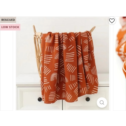 Bamboo Muslin Swaddle Blanket - Boho Orange – Manymoons