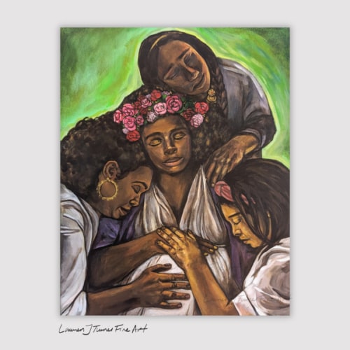 Black Mother Being Embraced by Community