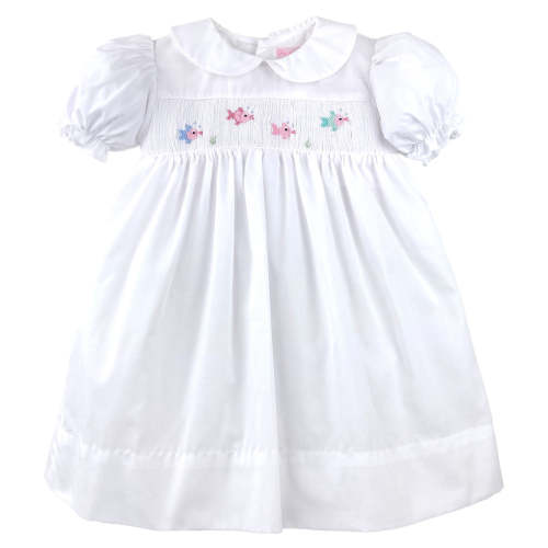 Dress with Picture Smocked Fish - Size 24 mo