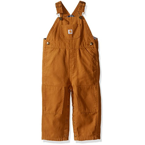 Carhartt Baby Boys' Canvas Overall Flannel Lined - 9 Months - Carhartt Brown
