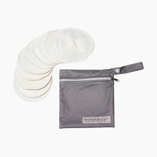 Organic Bamboo Breast Pads (10 Pack) - Beige/Blue