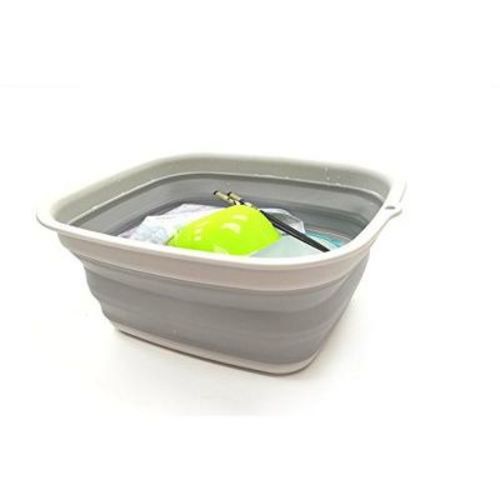 SAMMART 7.7L (2 Gallon) Collapsible Tub - Foldable Dish Tub, Grey