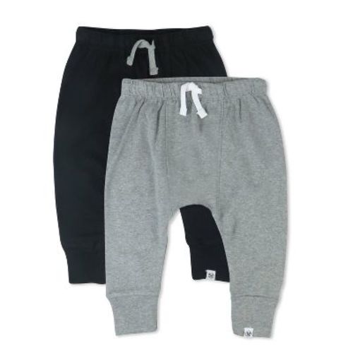 2-pack Organic Cotton Honest Pants Heather Gray / Black 0-3m