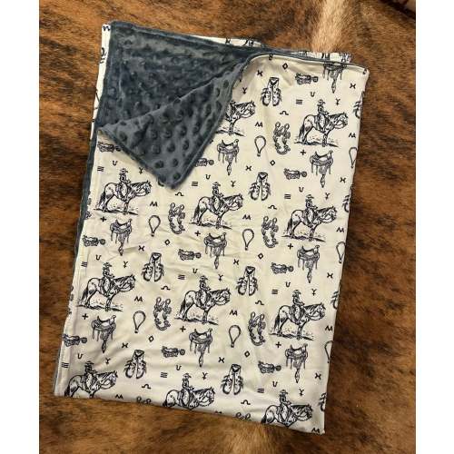 Ranch life baby Minky blanket