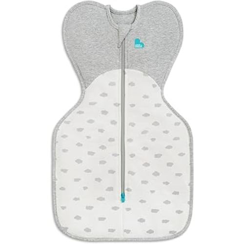 Love To Dream Swaddle UP, Baby Sleep Sack, Self-Soothing, Longer Sleep, Snug Fit Helps Calm Startle Reflex, New Born Essentials for Baby, Suitable for All Seasons, 5-8.5 lbs, White Mint Cloud
