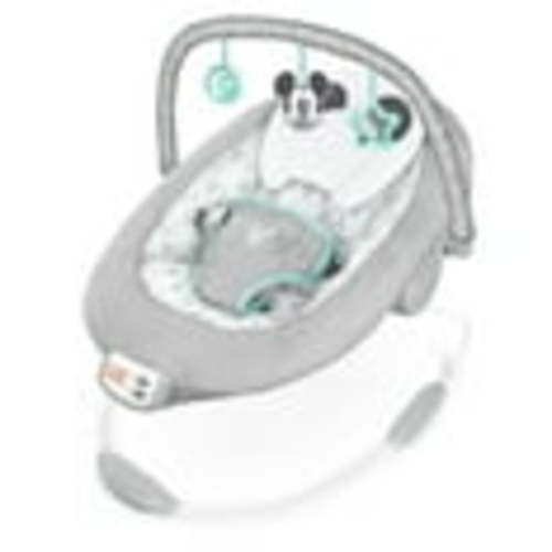 Bright Starts Mickey Mouse Baby Bouncer in Cloudscapes, 0-6 Months, Grey