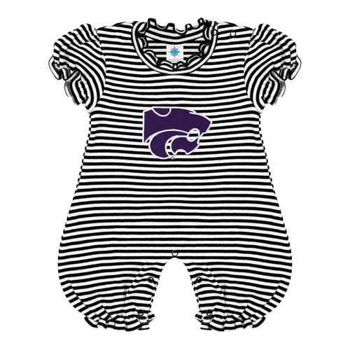 Creative Knitwear College Baby Striped Puff Sleeve Romper - Team Logo, Many Colors, for Girls (Newborn-12 Months)