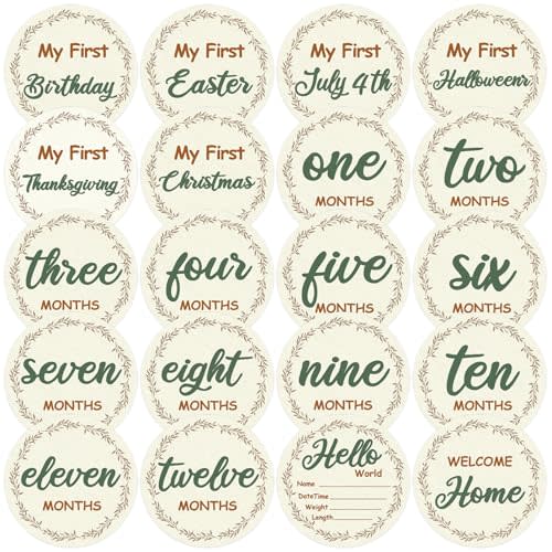 10 Pack Baby Monthly Milestone Cards Sign Double Sided Monthly Milestone Signs for Newborn Photography Prop Hello World Birth Announcement & Growth Keepsake Gift