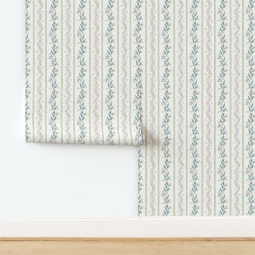 Wallpaper in Half Scale lilac-sage-and-blue-on-cream-copy