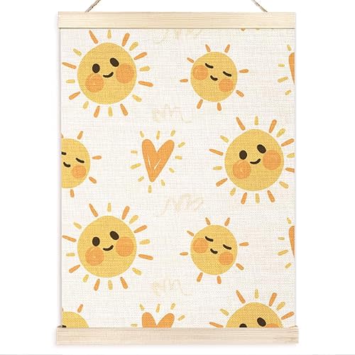 Ecezatik Sunshine Nursery Decor, Cute Sun Sunshine Poster Hanger Frame, Sunshine Sun Banner Wall Decor for Nursery Kids Room Playroom Classroom Preschool Decor, 12x16 Inches