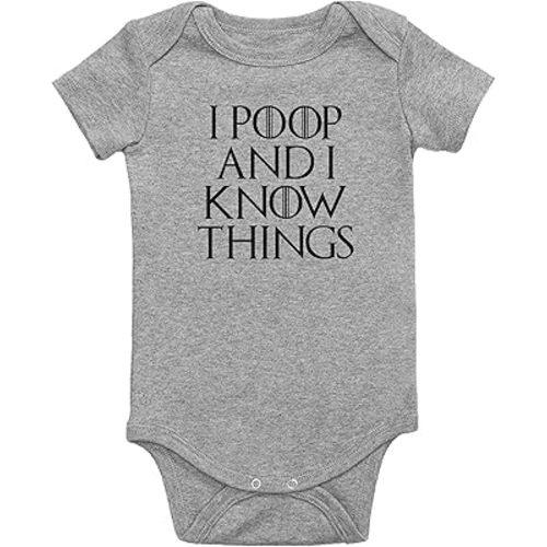 I Poop and I Know Things/Funny Thrones Baby Onesie/Cute GOT Infant Bodysuit