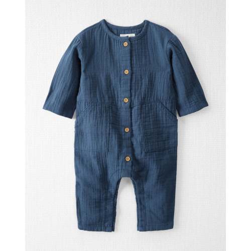 Baby Organic Cotton Gauze Button-Front Jumpsuit - Little Planet | Carter's