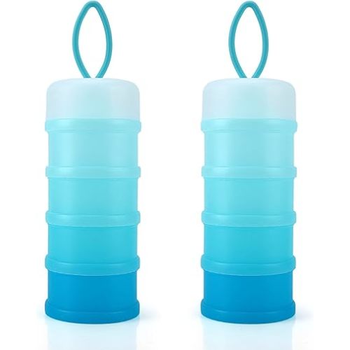 Accmor Baby Formula Dispenser On The Go, Stackable Formula Dispenser for Travel Formula Container to Go, Non-Spill Milk Powder Baby Kids Snack Storage Container, BPA Free, 2 Packs