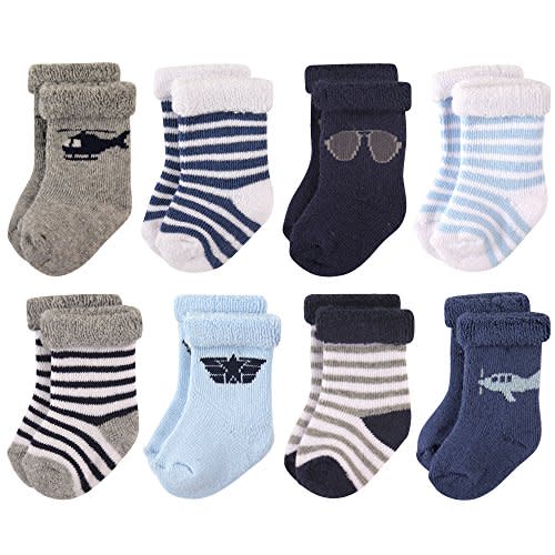 Hudson Baby Baby Girls' Cotton Rich Newborn and Terry Socks