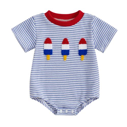 Partclots Infant Baby Boy Girl Summer Clothes Waffle Short Sleeve Crew Neck Playsuit Romper For Newborn Baby 0-18M