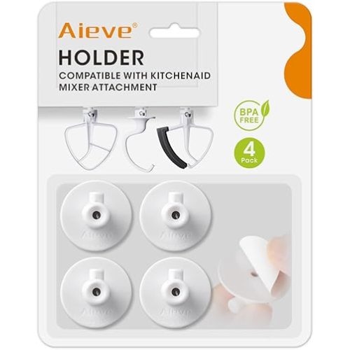Aieve 4 Pack Stand Mixer Attachment Holders Compatible with Kitchenaid Mixer Accessories