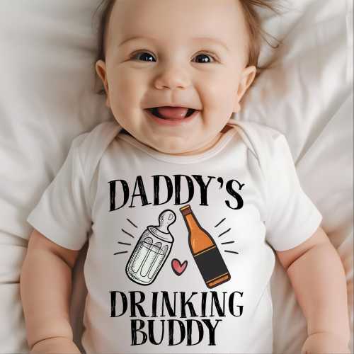 Daddy’s Drinking Buddy Baby Bodysuit • Funny Baby Shower Gift • Baby Bodysuit for Dad • Cute Baby Boy Outfit
