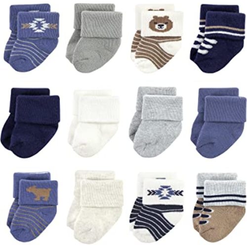 Hudson Baby Baby Girls' Cotton Rich Newborn and Terry Socks