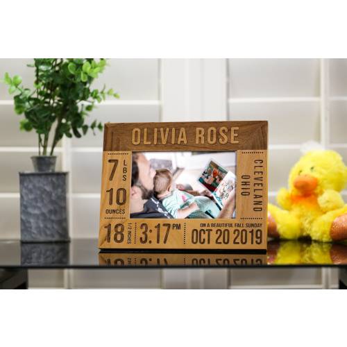 Birth Announcement Picture Frame, Personalized Baby Frame