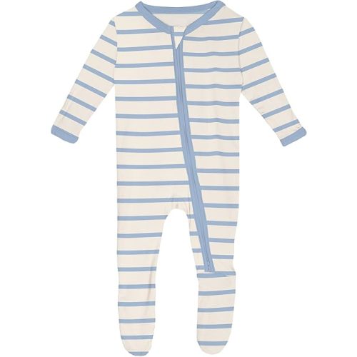 KicKee Baby Footie with 2 Way Zipper, Vicose from Bamboo Boy or Girl Baby Clothes From Our Family Fun Collection