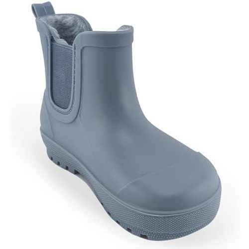 BEARPAW Toddler Rain Boots with Faux-Fur Lining – Waterproof Rubber Chelsea Boot for Boys & Girls