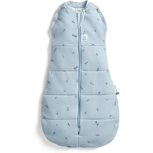 ergoPouch Cocoon Swaddle Sack 1.0 TOG - Baby Sleep Sack, Gentle Snug Fit Helps Calm Startle Reflex, Ideal for Arms In/Out Sleeping, Soft Breathable Fabric for Better Sleep (0-3 Months, Dragonflies)