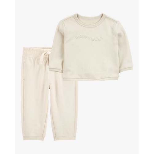 Baby 2-Piece French Terry Pullover & Pant Set - Cream - Carter's | Carter's
