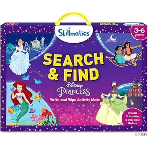 Skillmatics Search and Find Disney Princess Educational Game - Reusable Preschool Learning Activities, Perfect for Toddlers & Kids Who Love Toys, Art & Crafts, Gifts for Boys & Girls Ages 3, 4, 5, 6